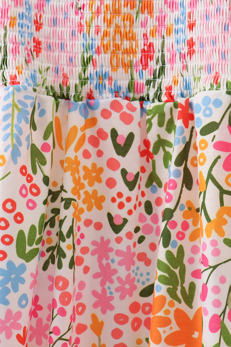 Summer floral print smocked mom&me dress - Aaria Tees Aaria Tees