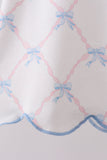 Blue bow ribbon print bloomer set - Aaria Tees Aaria Tees