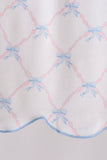 Blue bow ribbon print ruffle shorts set - Aaria Tees Aaria Tees