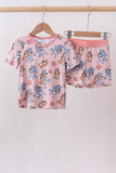 Pink character bamboo 2pc pajama set Aaria Tees
