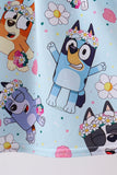 Blue character floral bamboo dress Aaria Tees