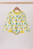 Lemon print ruffle rashguard - Aaria Tees Aaria Tees
