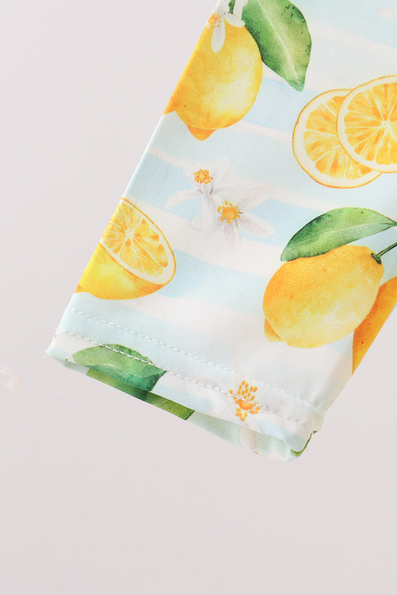 Lemon print ruffle rashguard - Aaria Tees Aaria Tees