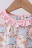 Pink puppy floral ruffle bloomer set - Aaria Tees Aaria Tees