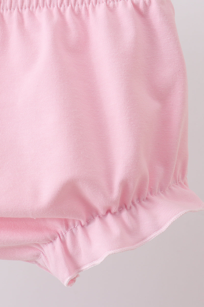 Pink puppy floral ruffle bloomer set - Aaria Tees Aaria Tees