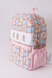 Pink puppy embroidery backpack Aaria Tees