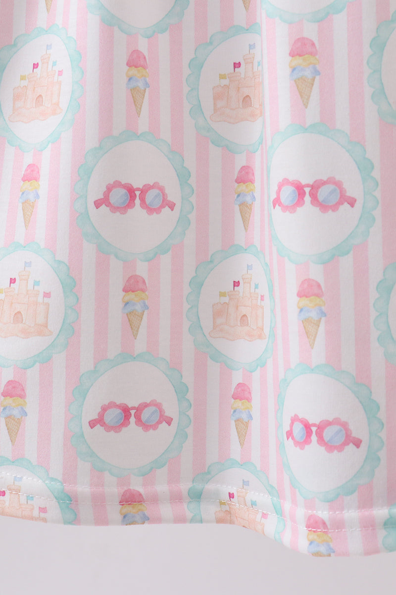 Castle ice cream smocked ruffle dress - Aaria Tees Aaria Tees