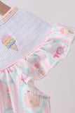 Castle ice cream smocked ruffle dress - Aaria Tees Aaria Tees