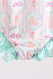 Green castle cream ruffle rashguard - Aaria Tees Aaria Tees