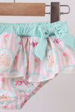 Green castle cream ruffle 2pc swimsuit - Aaria Tees Aaria Tees