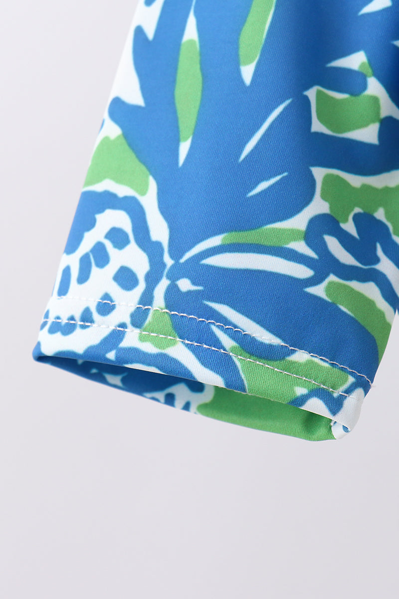 Ocean garden splash ruffle rashguard set - Aaria Tees Aaria Tees