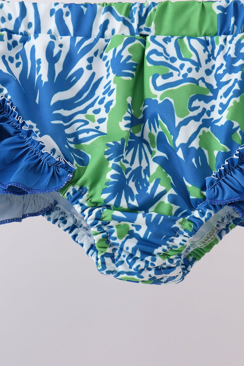 Ocean garden splash ruffle rashguard set - Aaria Tees Aaria Tees