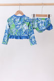 Ocean garden splash ruffle rashguard set - Aaria Tees Aaria Tees