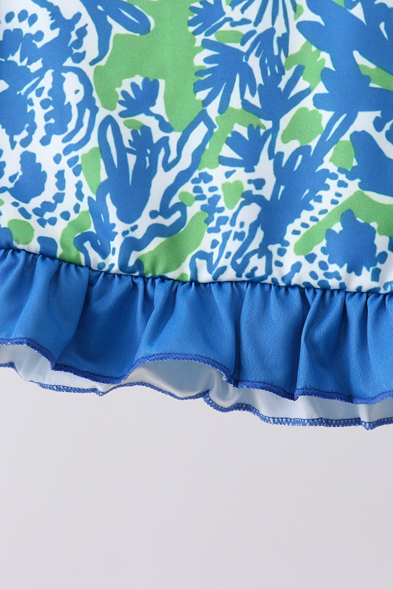 Ocean garden splash ruffle rashguard set - Aaria Tees Aaria Tees