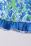 Ocean garden splash ruffle rashguard set - Aaria Tees Aaria Tees