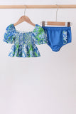 Ocean garden splash ruffle 2pc set - Aaria Tees Aaria Tees