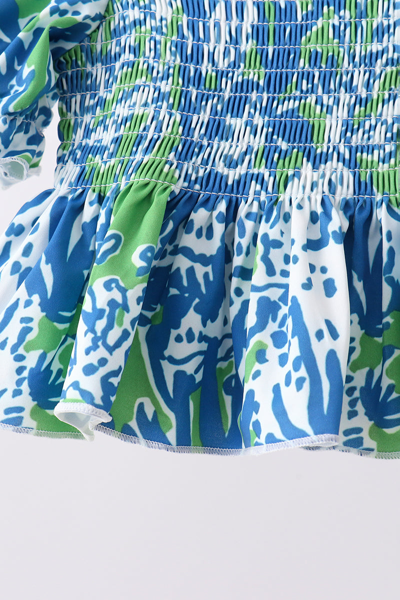 Ocean garden splash ruffle 2pc set - Aaria Tees Aaria Tees
