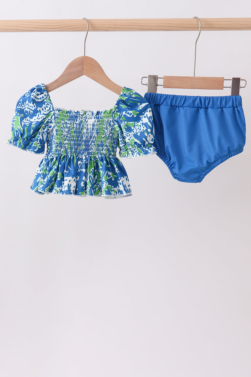 Ocean garden splash ruffle 2pc set - Aaria Tees Aaria Tees