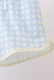 Blue crab applique plaid 2pc rashguard set - Aaria Tees Aaria Tees