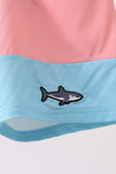 Colorblock fish embroidery swim trunks - Aaria Tees Aaria Tees