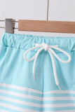 Blue stripe sailboat embroidery swim trunks - Aaria Tees Aaria Tees
