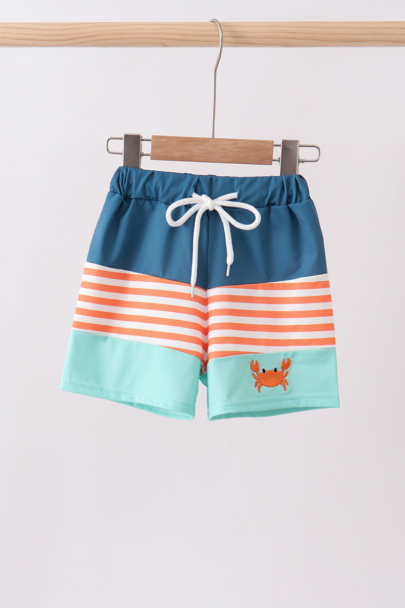 Crab embroidery swim trunks - Aaria Tees