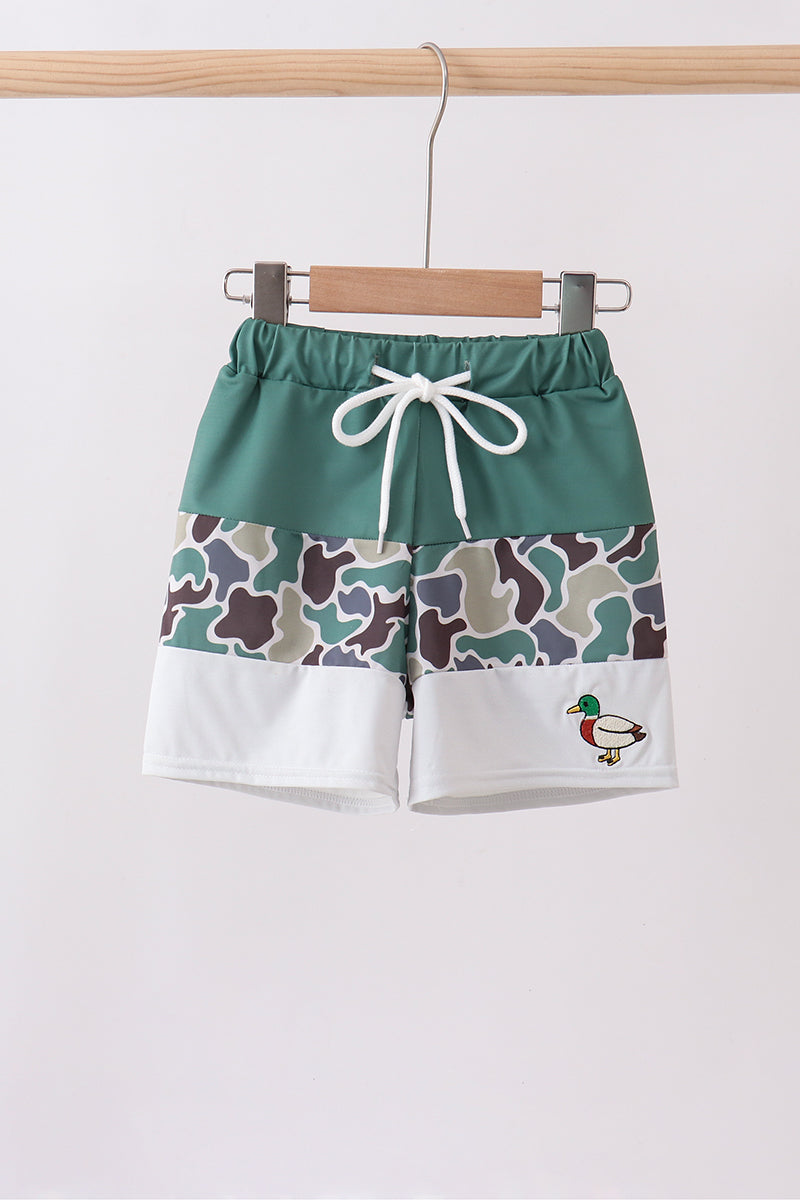 Camouflage duck embroidery swim trunks - Aaria Tees Aaria Tees