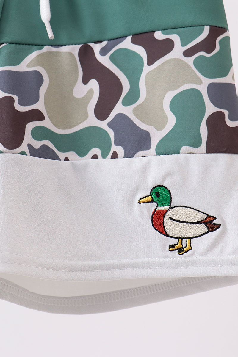 Camouflage duck embroidery swim trunks - Aaria Tees Aaria Tees