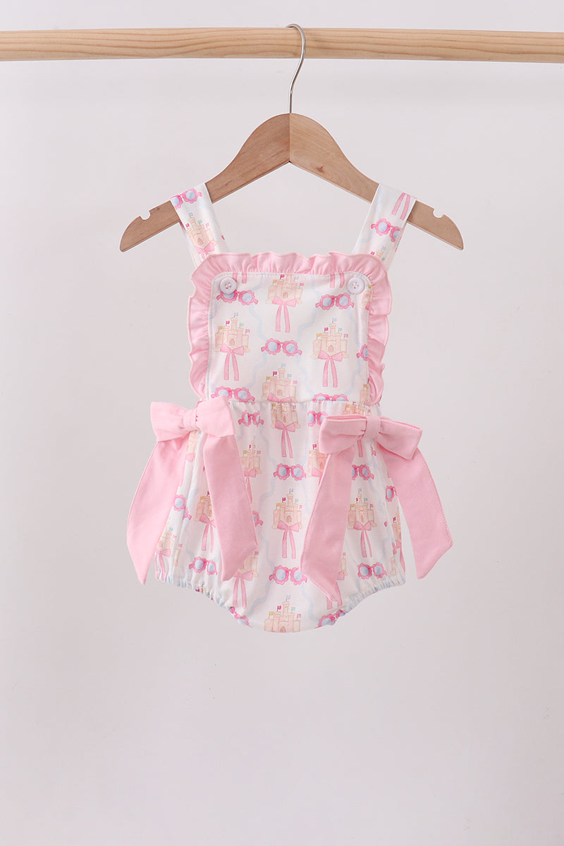 Pink bow castle ruffle bubble - Aaria Tees Aaria Tees