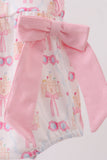 Pink bow castle ruffle bubble - Aaria Tees Aaria Tees