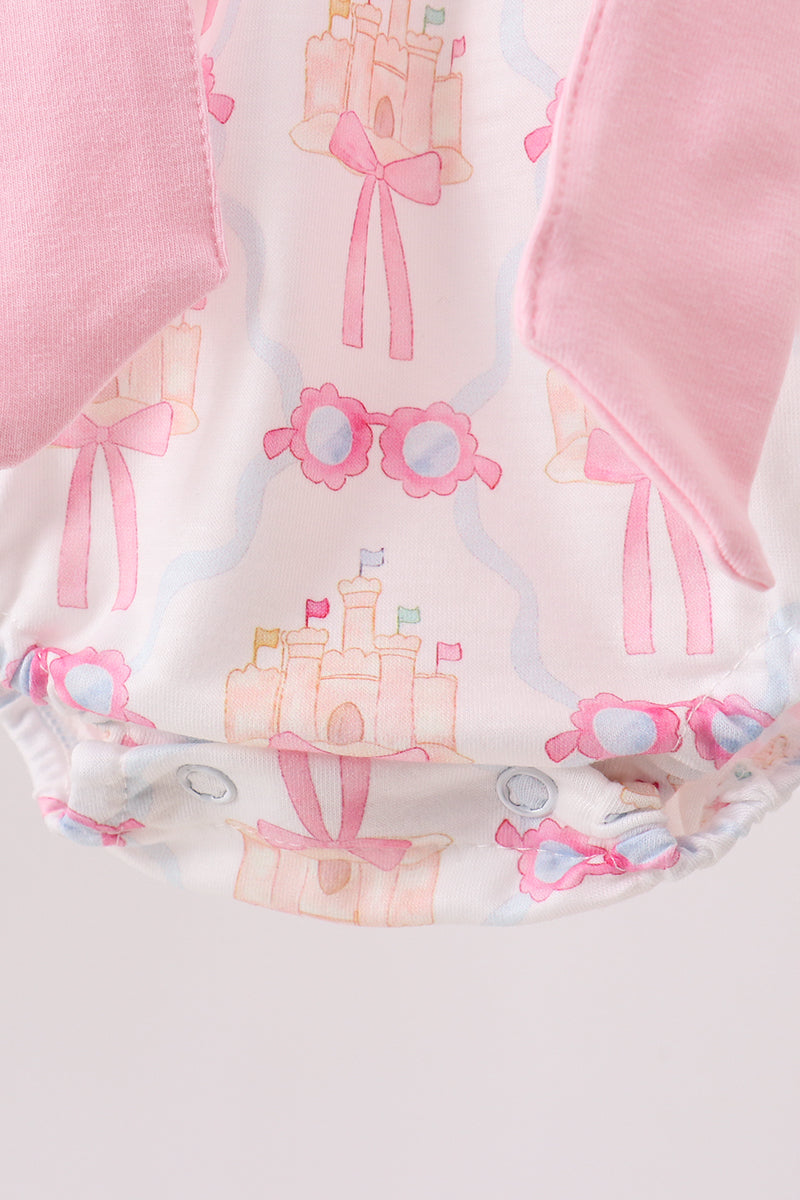 Pink bow castle ruffle bubble - Aaria Tees Aaria Tees