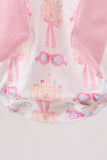 Pink bow castle ruffle bubble - Aaria Tees Aaria Tees