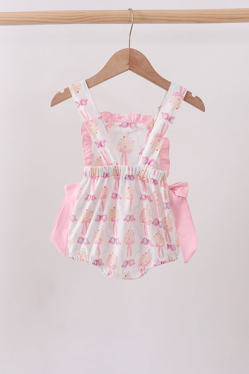 Pink bow castle ruffle bubble - Aaria Tees Aaria Tees