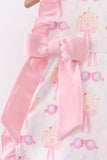 Pink bow castle ruffle bloomer set - Aaria Tees Aaria Tees