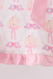 Pink bow castle ruffle bloomer set - Aaria Tees Aaria Tees