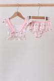 Pink bow castle ruffle 2pc swimsuit - Aaria Tees Aaria Tees