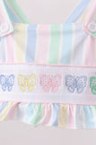 Rainbow stripe butterfly smocked ruffle 2pc swimsuit - Aaria Tees Aaria Tees