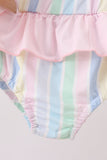 Rainbow stripe butterfly smocked ruffle 2pc swimsuit - Aaria Tees Aaria Tees
