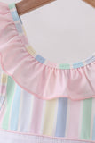 Rainbow stripe butterfly smocked ruffle one-piece swimsuit - Aaria Tees Aaria Tees