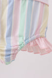 Rainbow stripe butterfly smocked ruffle one-piece swimsuit - Aaria Tees Aaria Tees