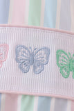 Rainbow stripe butterfly smocked ruffle one-piece swimsuit - Aaria Tees Aaria Tees