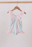 Rainbow stripe butterfly smocked ruffle one-piece swimsuit - Aaria Tees Aaria Tees