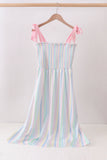 Rainbow stripe smocked dress - Aaria Tees Aaria Tees