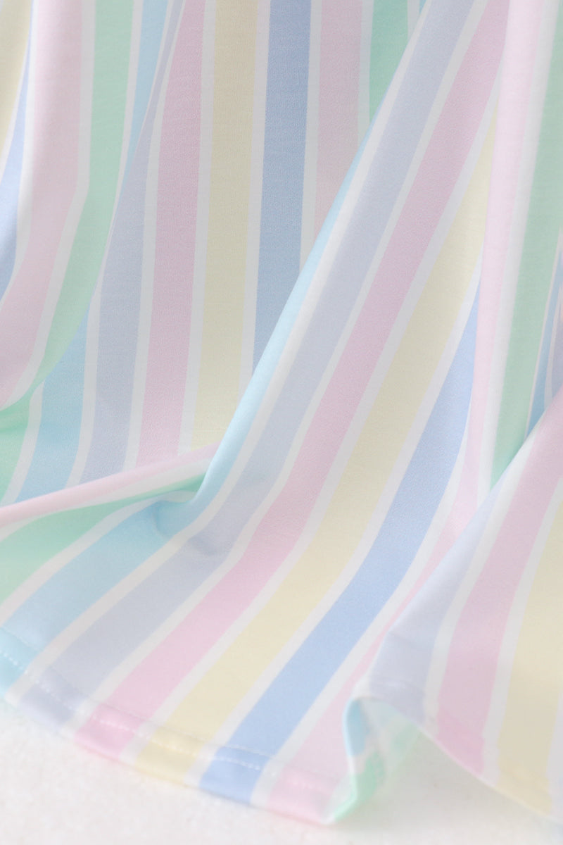 Rainbow stripe smocked dress - Aaria Tees Aaria Tees