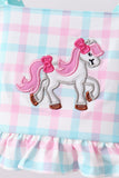 Green plaid horse applique 2pc swimsuit - Aaria Tees Aaria Tees