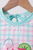 Green plaid horse applique rashguard - Aaria Tees Aaria Tees