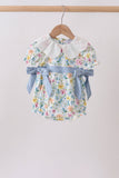 Blue Floral Lace Bubble Aaria Tees