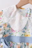 Blue Floral Lace Set Aaria Tees