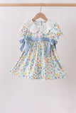 Blue Floral Lace Dress Aaria Tees