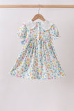 Blue Floral Lace Dress Aaria Tees